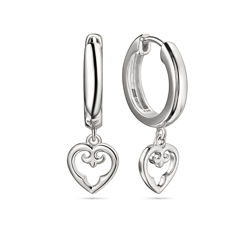 Серьги Миниатюры Сердце Родий