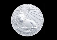 Силиконовый молд № 372 медальон Лев 6 см