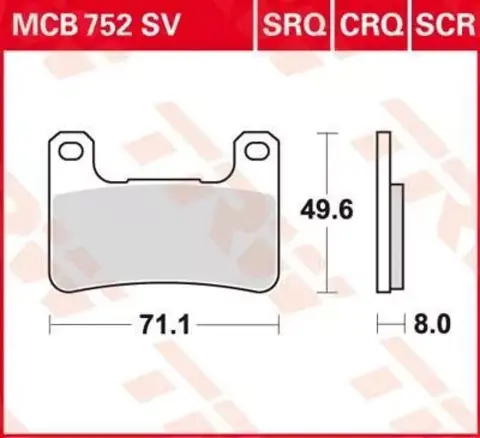 Колодки тормозные дисковые MCB752SV
