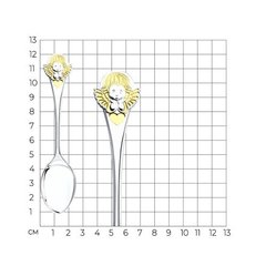 2302010002 - Ложка детская «Ангелочек с сердечком» серебро+ позолота