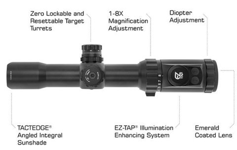 Прицел LEAPERS Accushot T8 Tactical 1-8x28, 30 мм, сетка BG4