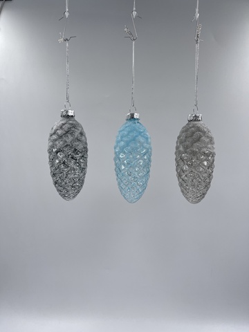 Набор шишек 10x4.5x4.5см 12шт ChristmasDeLuxe с заснеженным верхом