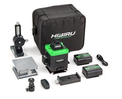 Профессиональный лазерный уровень HIBIRU 4D Q-Basic дальность 20м, 16 лучей 360 градусов, самовыравнивание, кейс, пульт, откалиброван, гарантия