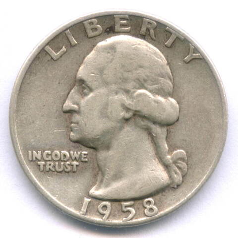 1/4 доллара 1958 (D). США. Серебро VF