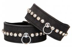 Черные наручники Diamond Studded Wrist Cuffs - 