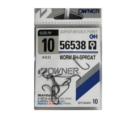 56538 № 10 Крючки OWNER WORM BH-SPROAT/ продажа от 5 уп.