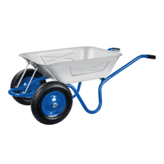 ЗУБР ПТ-350, 130 л, 280 кг, двухколесная, цельная рама, усиленная, пневматические колеса, строительная тачка, Профессионал (39913)