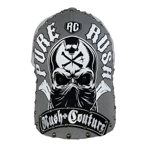 Rush Couture | Бейсболка мужская PURE RUSH SNAP HAT Grey RC166 с черепом перед