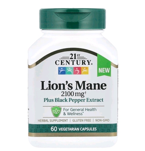 21 century Lion's Mane, 2100 мг, 60 вегетарианских капсул