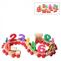 Деревянный паровозик Paremo с цифрами в пакете PE817-7