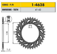 Звезда задняя Sunstar 1-4628-41 DR650 SE 96-2018 JTR1791-41