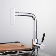 Смеситель для кухни, Frap, выдвиж излив, с картриджем, хром, F6044