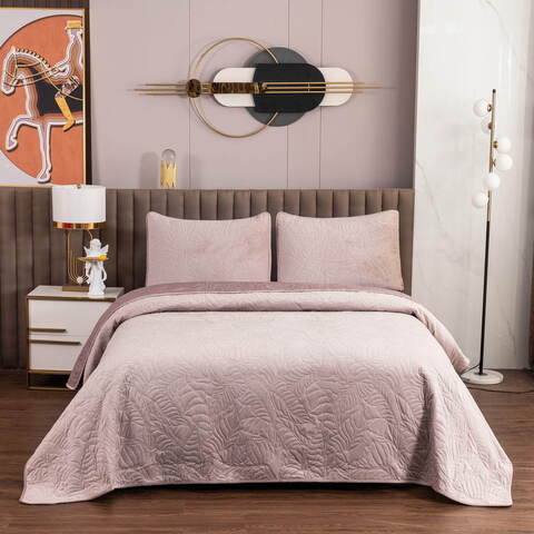 Покрывало 240х260 и 2 наволочки 50х70 Sofi De MarkO Мелисса пепельная роза