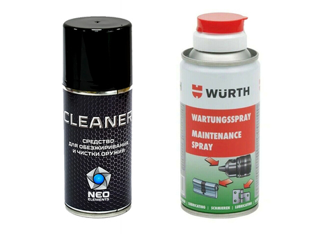 Масло спрей Würth и Cleaner для ухода за ножами