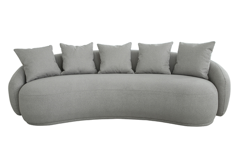 Диван трехместный 250x116x72см Garda Decor Forli светло-серый с декоративными подушками