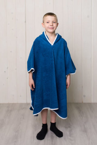 Детский халат пончо (Темно-Синий)