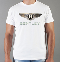 Футболка с принтом Бентли (Bentley) белая 002