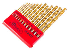 35-0-031 Набор сверл  по металлу 2,0-8,0 мм, заточка 118о, HSS TIN, 13 предметов, пластиковый бокс (РемоКолор)