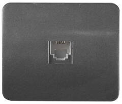 СВЕТОЗАР Гамма, телефонная, одинарная, без вставки и рамки, цвет темно-серый металлик, электрическая розетка (SV-54117-DM)