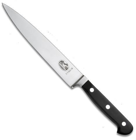 Нож Victorinox филейный кованый, лезвие 18 см, черный
