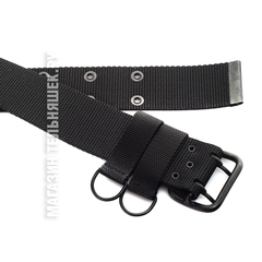 Купить тактический армейский ремень - Магазин тельняшек.ру 8-800-700-93-18Ремень ВКПО стропяной Черный со стальной пряжкой (12 отверстий) в Магазине тельняшек