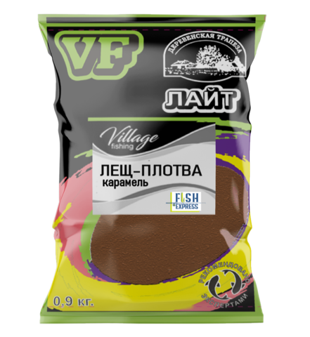 VF Лещ-плотва карамель ЛАЙТ 0,9кг/10шт/уп цвет прикормки коричневый