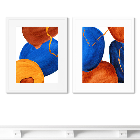 Marina Sturm - Набор из 2-х репродукций картин в раме Forms and colors, composition No2, 2021г.