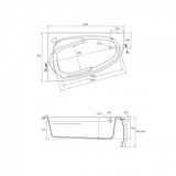 Ванна асимметричная JOANNA 150 правая