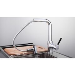 Смеситель для кухни, Frap, выдвиж излив, с картриджем, хром, F6044