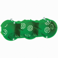 Подрозетник в бетон 3-х местный Greenel  L=212мм d=70мм h=45мм