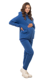 Утепленный спортивный костюм для беременных и кормящих 13125 синий галактик