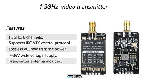 Видеопередатчик FPV RushFPV VTX 1.2G/1.3G 800mW SMA