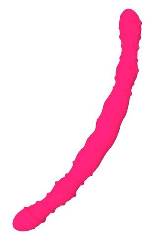 Розовый двусторонний фаллоимитатор SILICONE DOUBLE DONG - 33,5 см. - Dream Toys Solid Love 21446