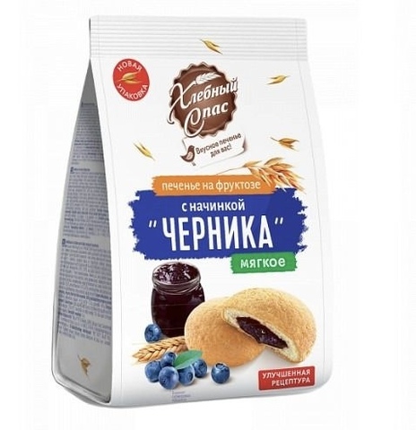 Печенье Хлебный Спас с Черничной нач на фруктозе 200г, шт