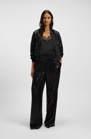 BOSS Топ из струящейся ткани, декорированный кружевом