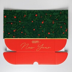 Коробка сборная одиночная Прямоугольник, «С Новым годом», 30*22*9 см