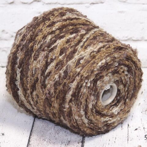 Кидмохер-букле PURA LANA ITALIA / AMELIA 180 секционный бежево-коричневый