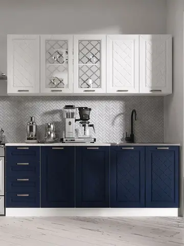 кухонный гарнитур АГАВА 1,6 м (акация белая/сапфир)