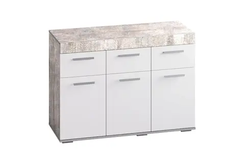 Комод Инстайл бетон / белый