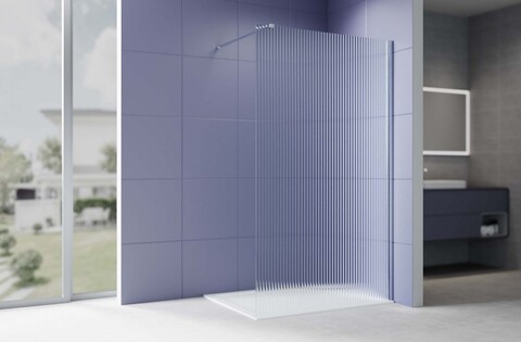 Aquatek AQ.WI.120.2CH AQ.WI.120.2CH Душевая перегородка Walk in с держателем 1200x2000 профиль хром, стекло прозрачное рифленое 8мм