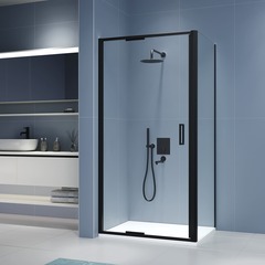 RGW 7032145298-14 Душевой уголок 90*80*200 RGW SV-145-2B (SV-05-2B + Z-050-3B) Прямоуг./Чёрный/Прозрачное/8 мм (Easy) фото