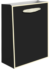 Пакет подарочный M вертикальный, Премиум, Черный, 33*28*10 см (Д*В*Ш), 1 шт.