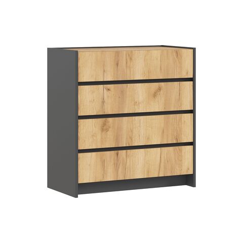 Остин Комод 800 (4 ящика) (Дуб крафт, Графит)
