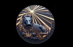 Силиконовый молд № 372 медальон Лев 6 см