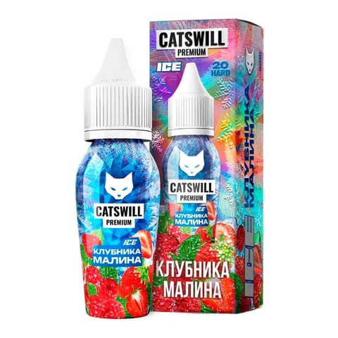 Жидкость CATSWILL PREMIUM ICE Salt 2% STRONG 30 ml - КЛУБНИКА МАЛИНА