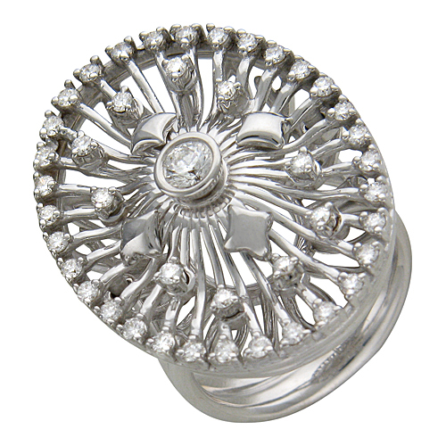 Кольцо с бриллиантами  из белого золота JA-K-1К675484