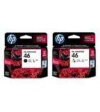 Комплект картриджей 2 (черных + цветной) HP №46 F6T40AE для HP Deskjet Ink Advantage Ultra 2020hc, 2520hc, 2029, 2529, 4729. Ресурс 2х1500 + 750 стр.
