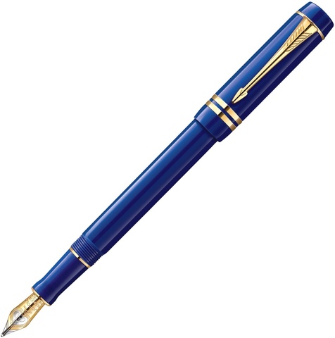 Ручка перьевая Parker Duofold F77 Centennial Historical Colors, Lapis Lazuli GT, F (1907182)