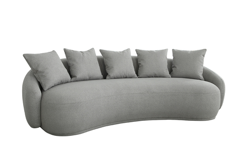 Диван трехместный 250x116x72см Garda Decor Forli светло-серый с декоративными подушками