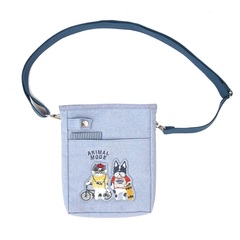 Сумка мессенджер (messenger) для телефона, "AnimalMode", нежно-голубой, 25-8036-2, KUSUGURU